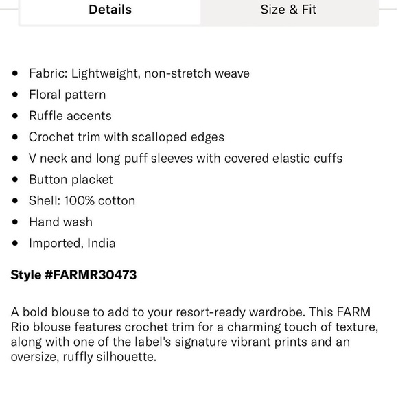 Floral Red Blouse Farm Rio size s? - Picture 13 of 13